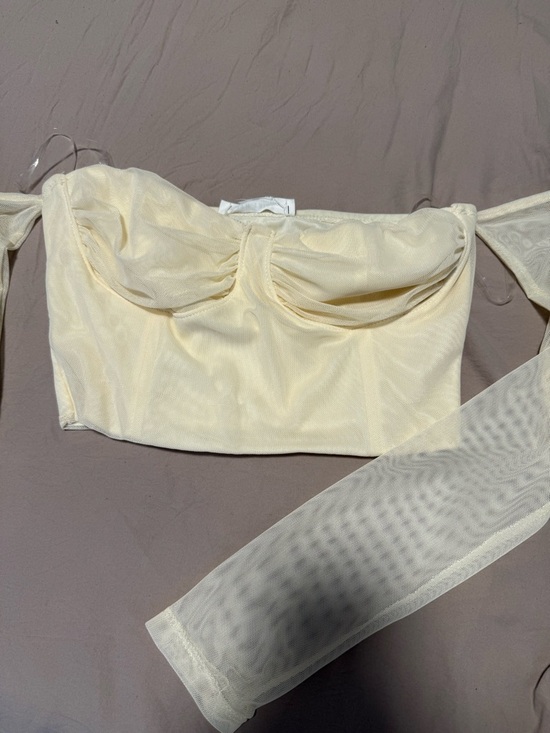 12th Tribe Tops - 12th Tribe Cream Sheer Mesh Top